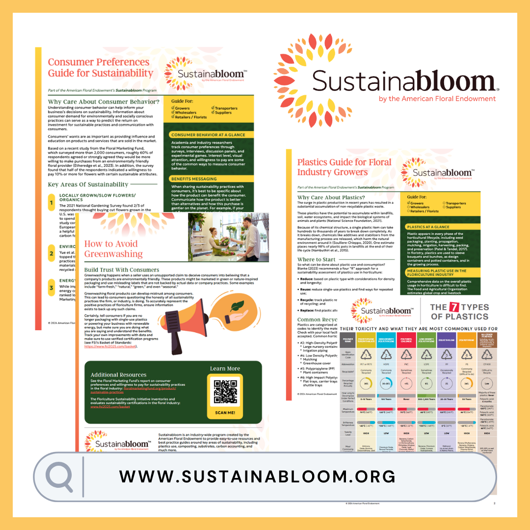 Example of industry guides provided by Sustainabloom of the American Floral Endowment.