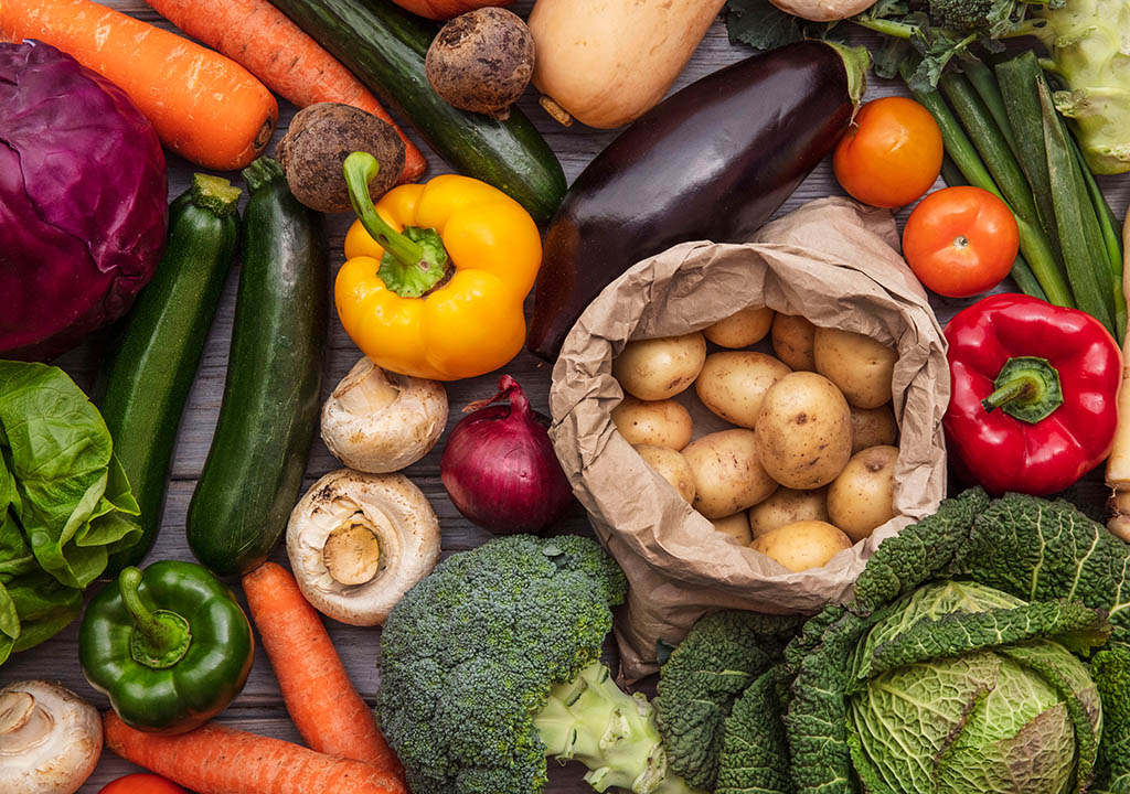 A selection of different fruits and vegetables