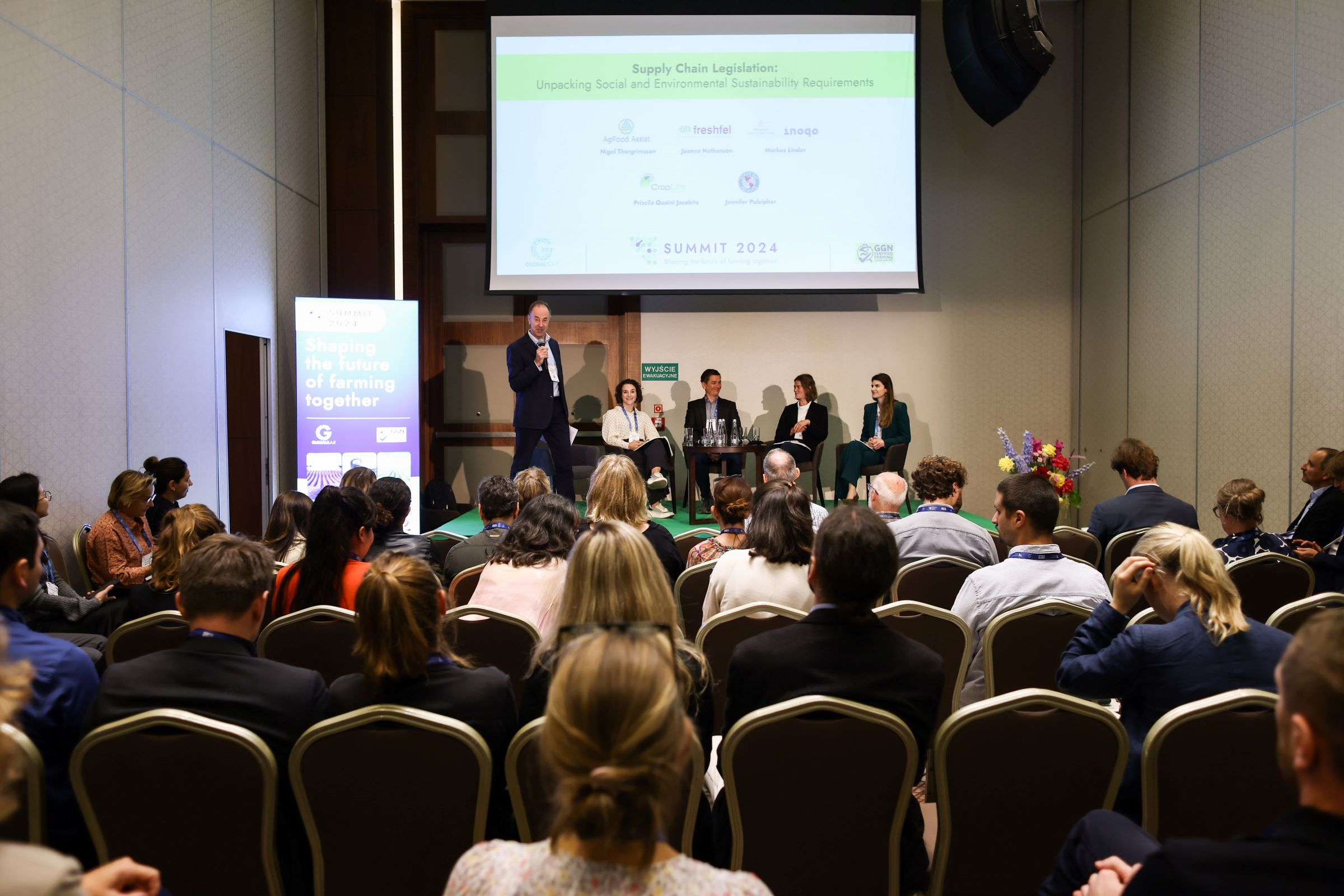 Breakout session on Supply Chain Legislation at the GLOBALG.A.P. SUMMIT 2024 in Warsaw, Poland. 